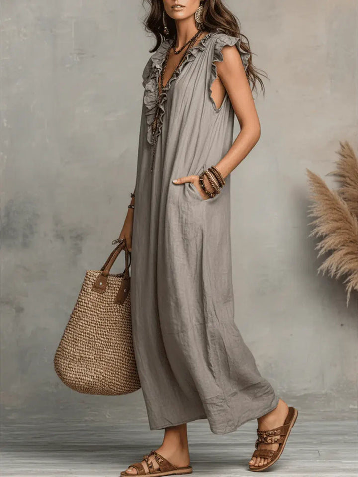 Camélia - Bohemian Belly-Hiding Maxi Dress