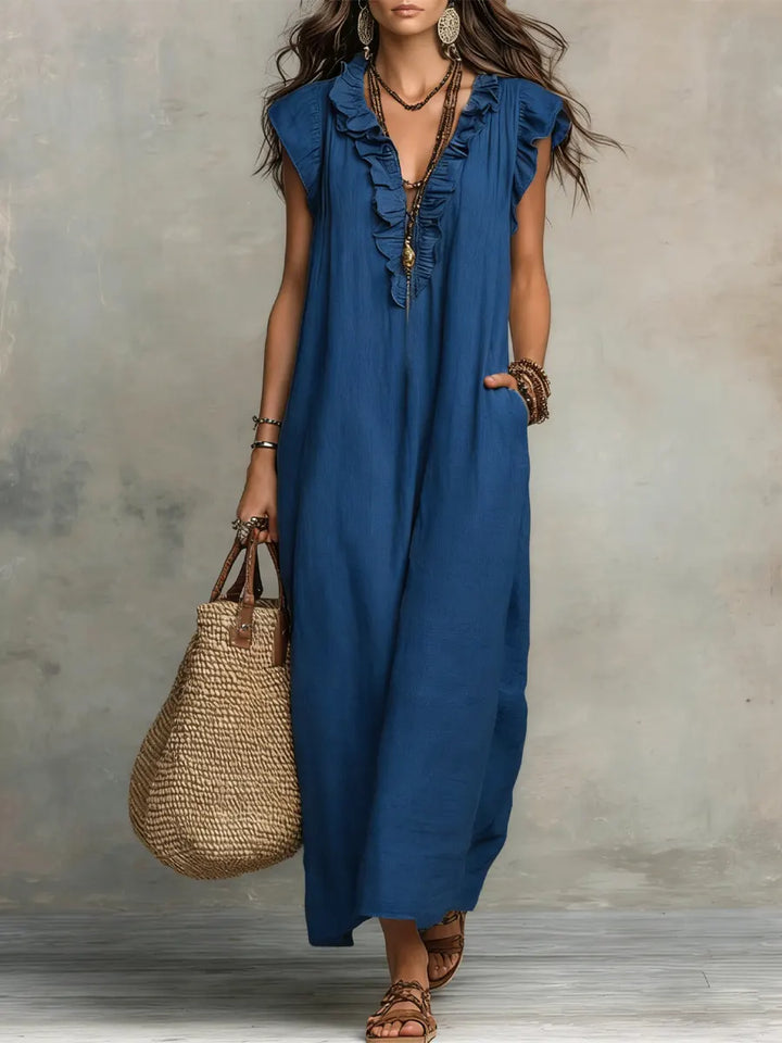 Camélia - Bohemian Belly-Hiding Maxi Dress