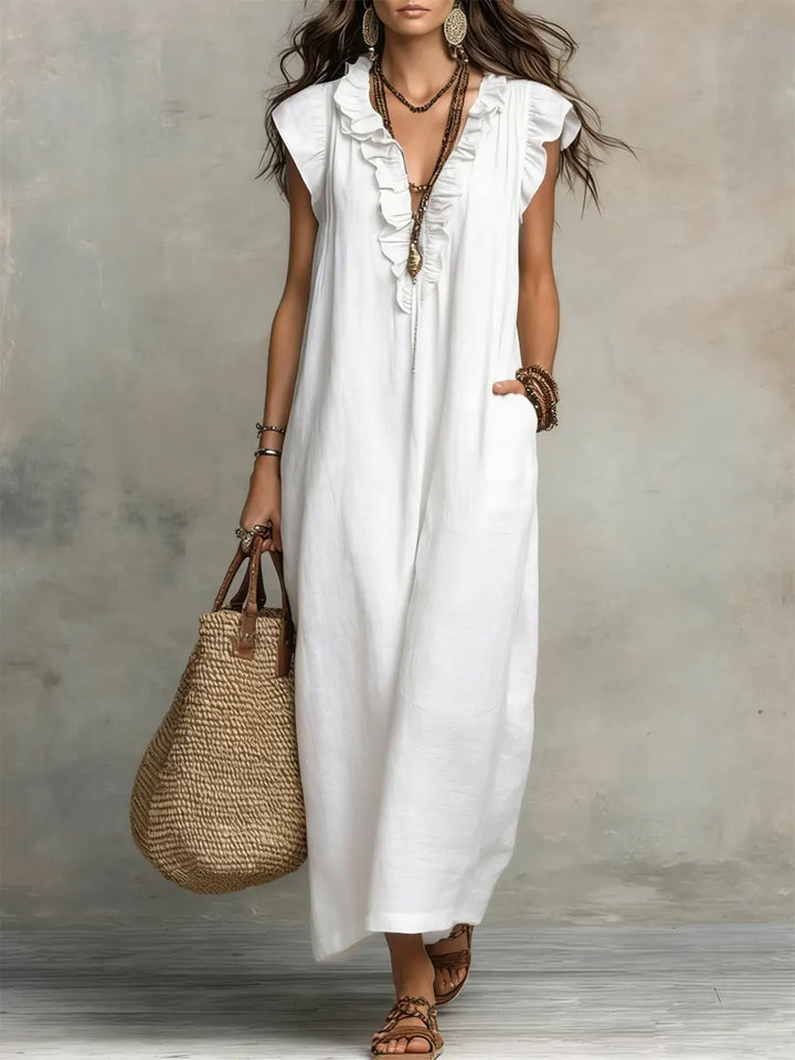 Camélia - Bohemian Belly-Hiding Maxi Dress