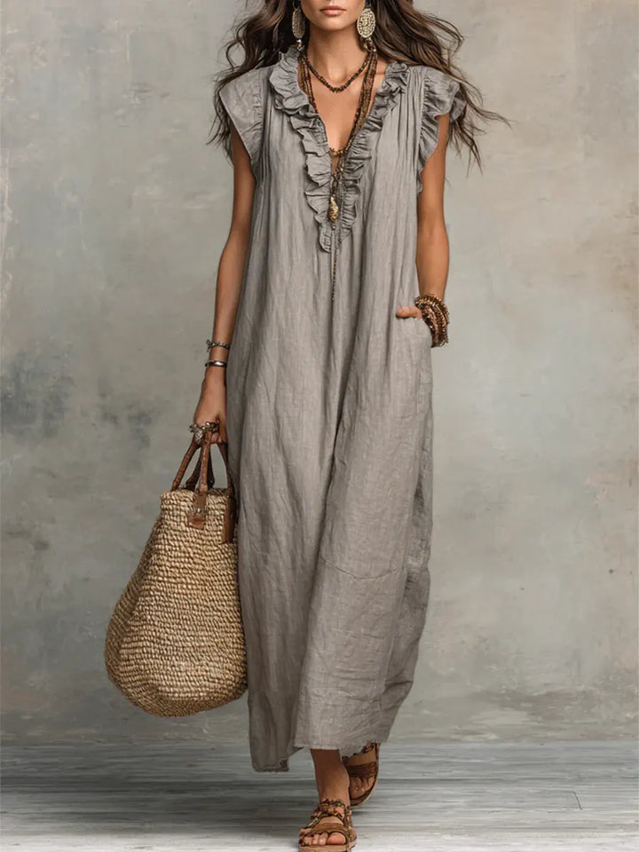 Camélia - Bohemian Belly-Hiding Maxi Dress