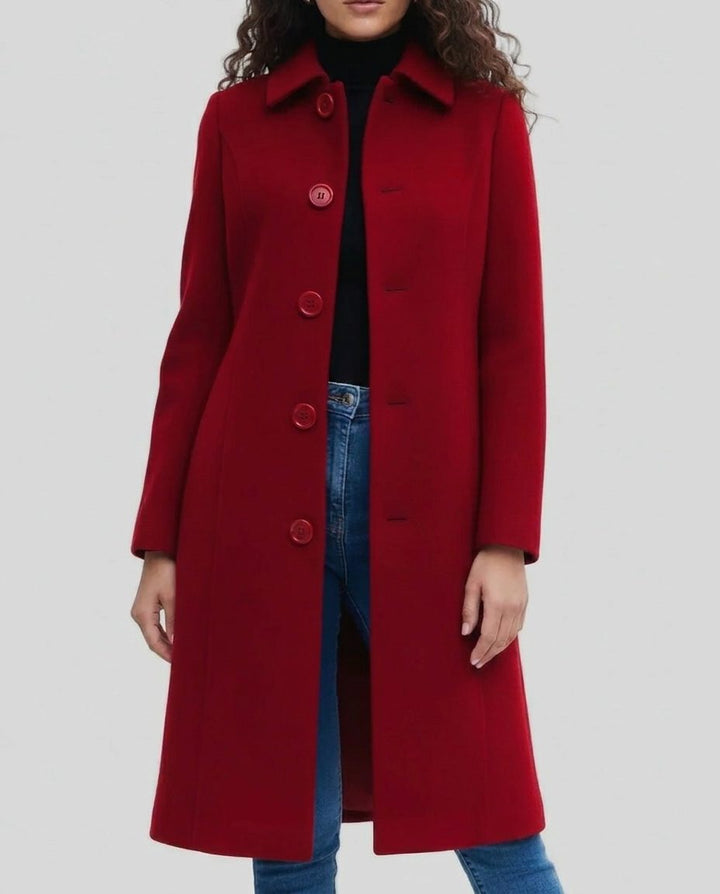 Orlaith | Long Single-Breasted Trench Coat with Notch Collar for Women