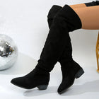 Over The Knee Boots For Women | Slouch Pointed Toe Block Heel