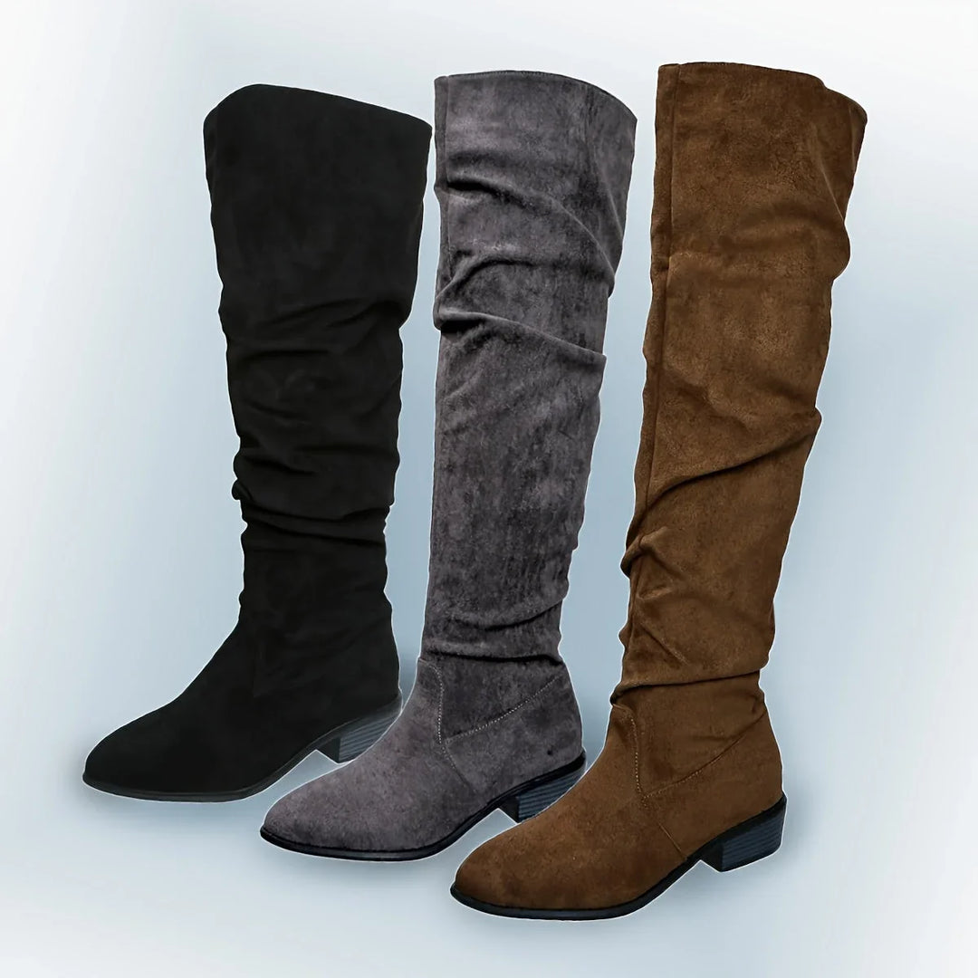 Over The Knee Boots For Women | Slouch Pointed Toe Block Heel