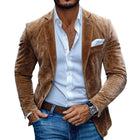 Men's Two-Button Tailored Blazer – Notch Lapel Soft Textured Premium