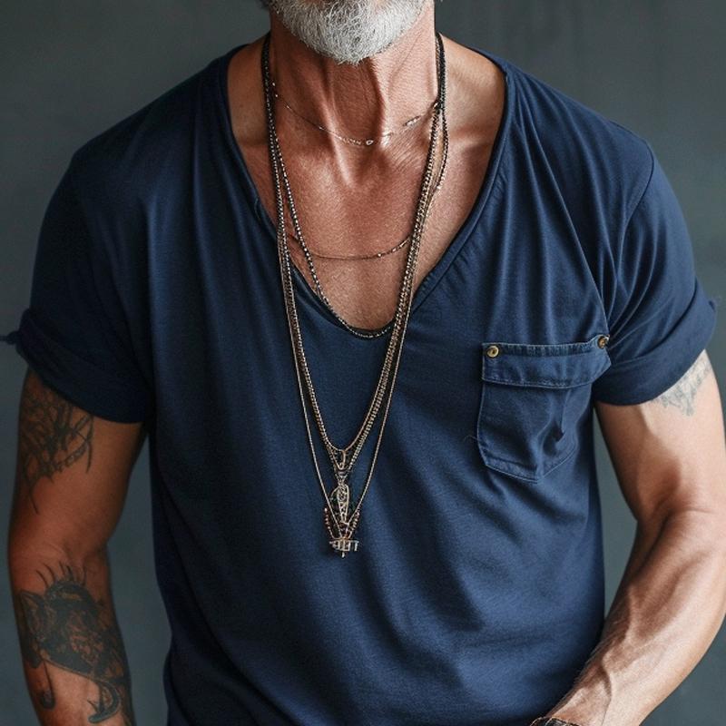 Leo | Men’s V-Neck Pocket Short Sleeve T-Shirt
