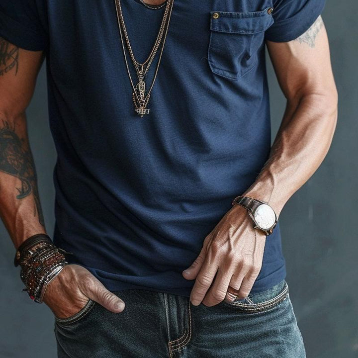 Leo | Men’s V-Neck Pocket Short Sleeve T-Shirt
