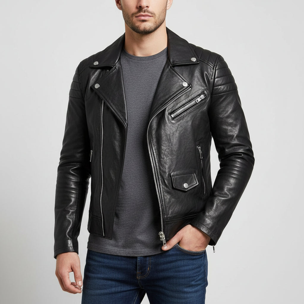 Jeremiah | Winter Zip Up Men Leather jacket