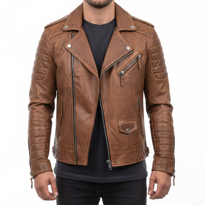 Jeremiah | Winter Zip Up Men Leather jacket