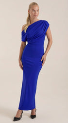Jessica - Women's One-Shoulder Draped Maxi Dress
