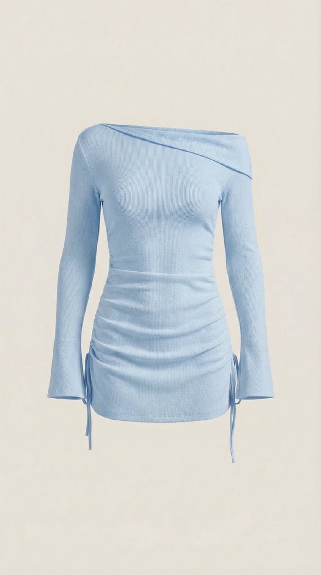 Jennifer - Rosa Mae Ruched Off-Shoulder Long Sleeve Mini Dress