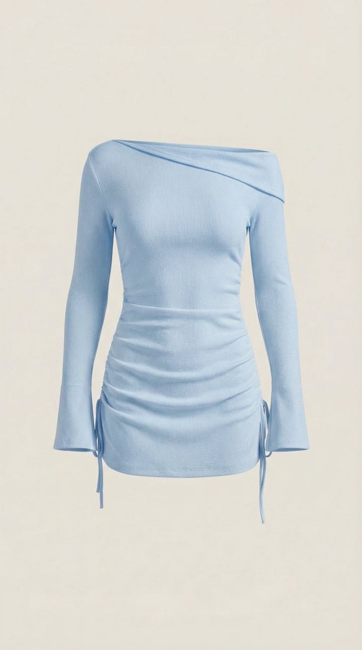 Jennifer - Rosa Mae Ruched Off-Shoulder Long Sleeve Mini Dress