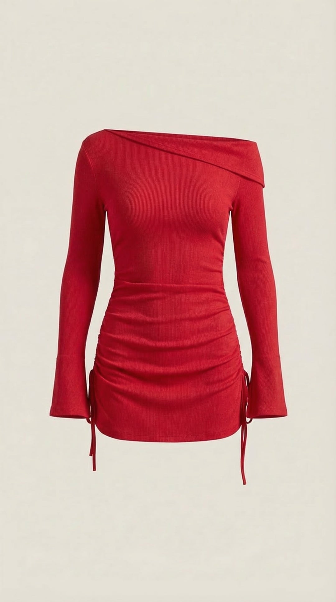 Jennifer - Rosa Mae Ruched Off-Shoulder Long Sleeve Mini Dress