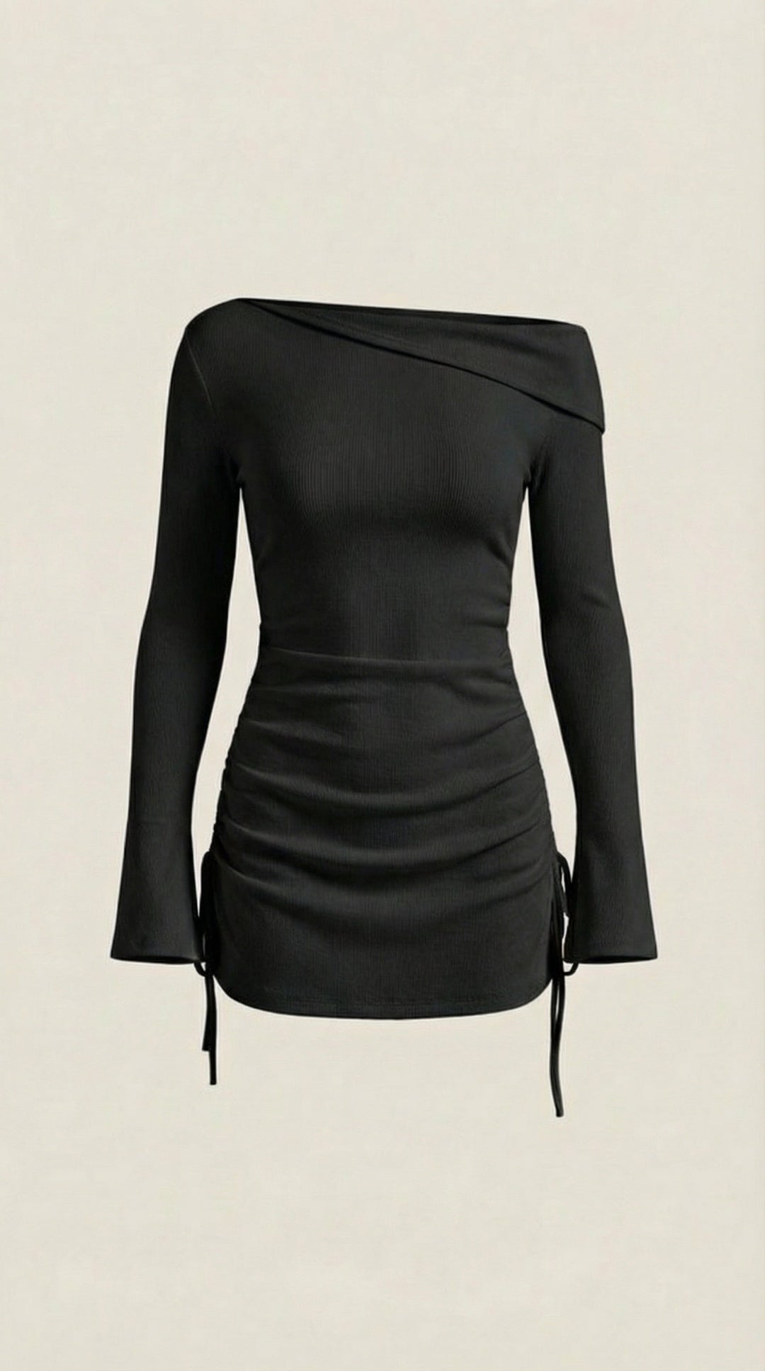 Jennifer - Rosa Mae Ruched Off-Shoulder Long Sleeve Mini Dress