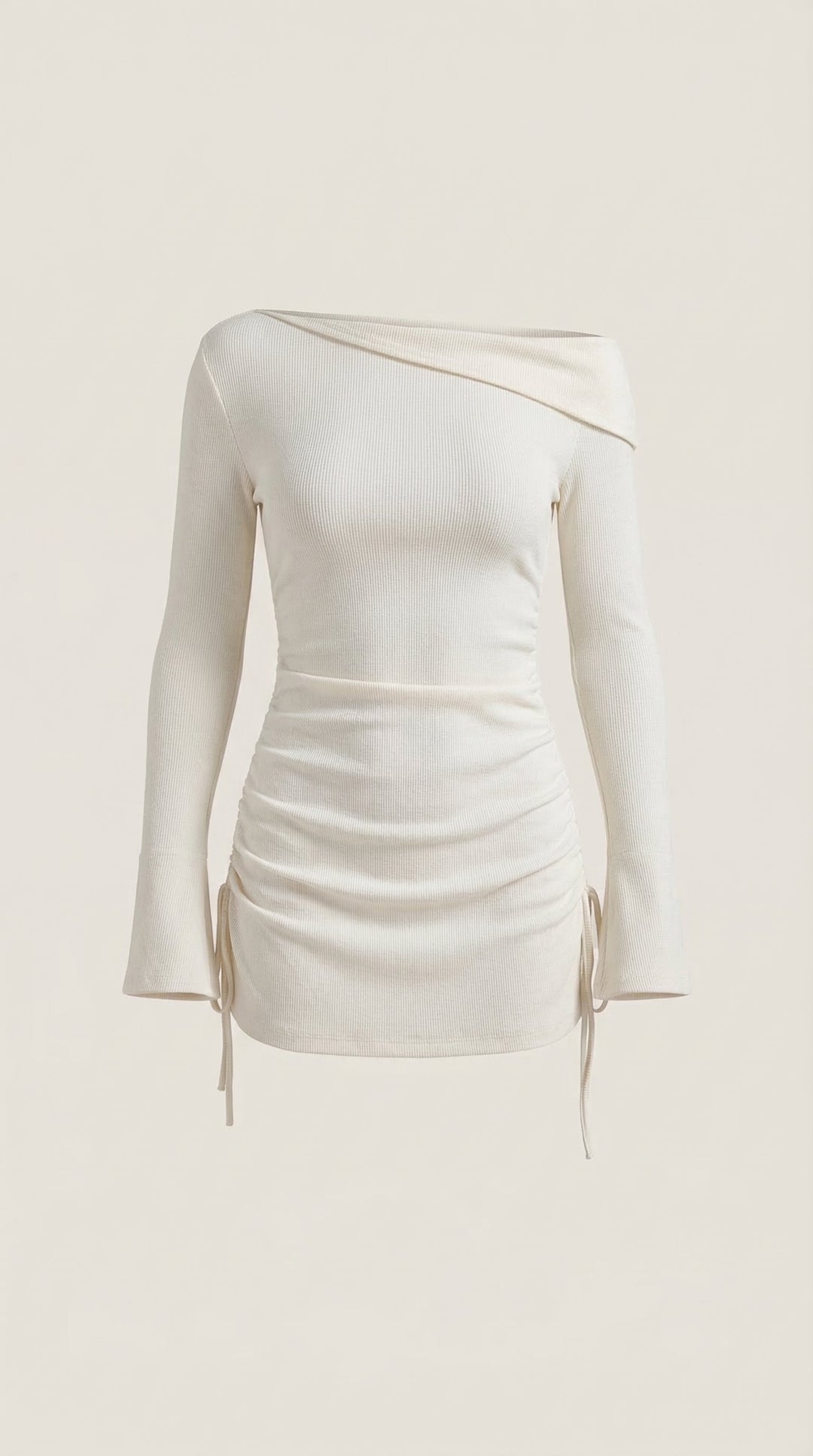 Jennifer - Rosa Mae Ruched Off-Shoulder Long Sleeve Mini Dress