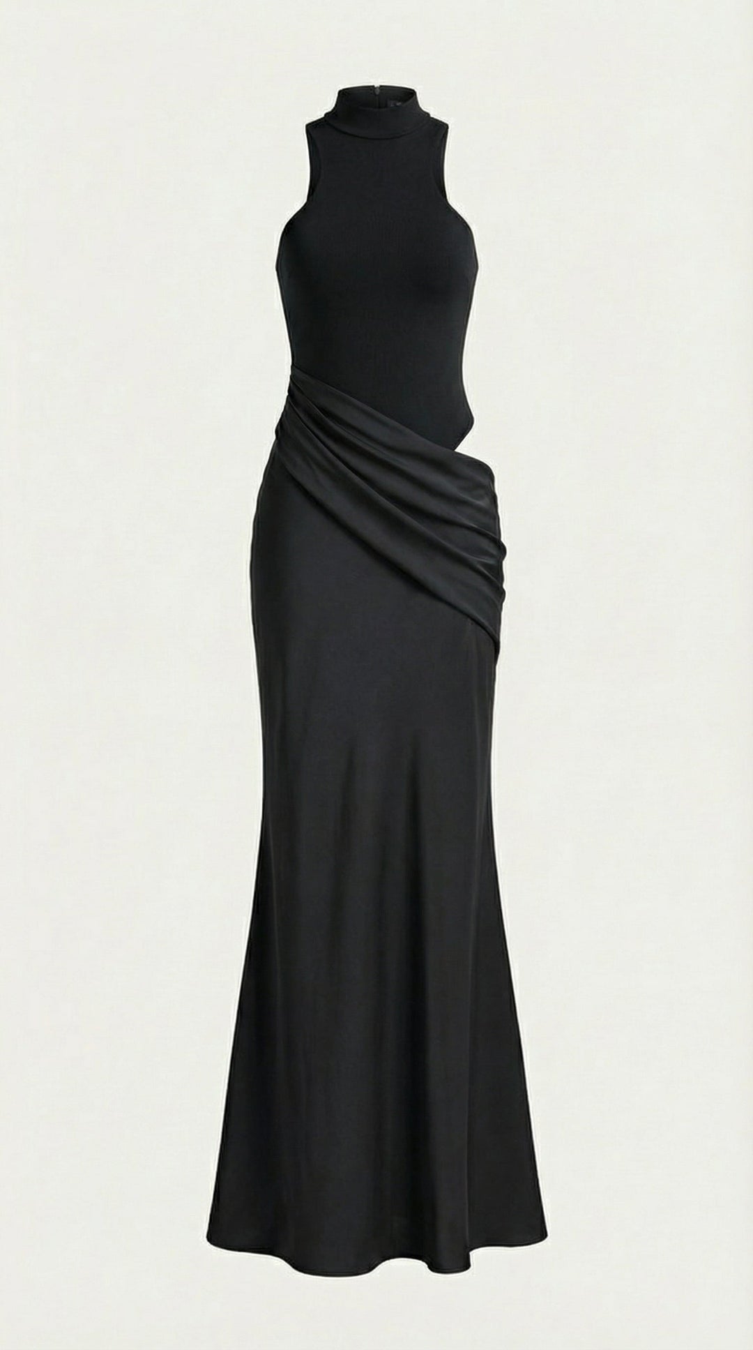Mary - Mock Neck Sleeveless Twist Knot Maxi Dress