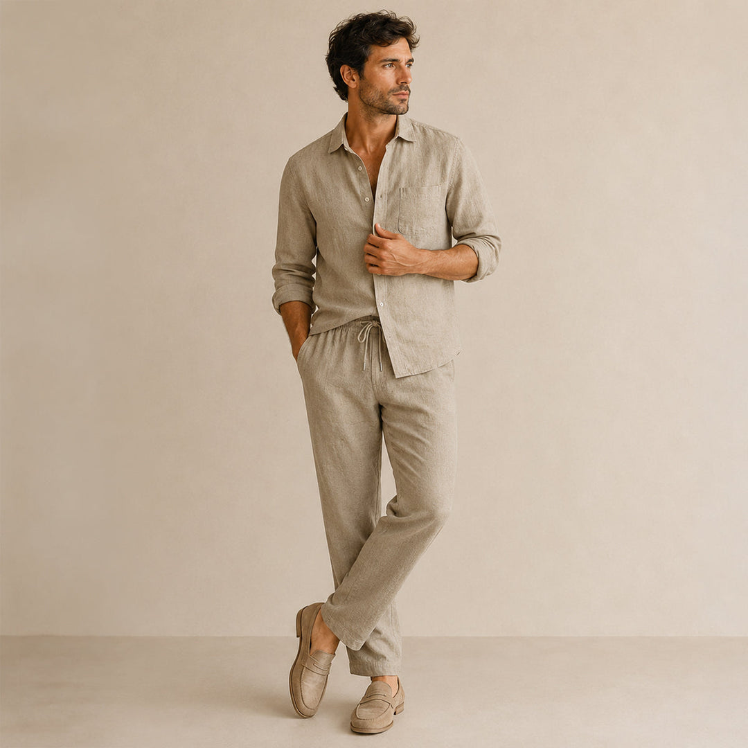 Men’s Shirt and Drawstring Pant Set