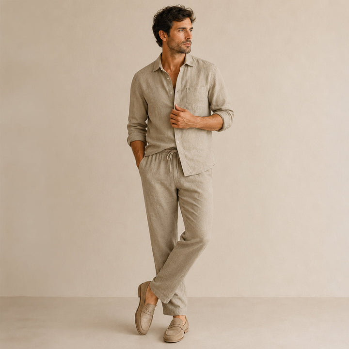 Men’s Shirt and Drawstring Pant Set