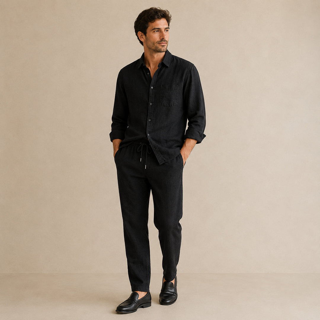 Men’s Shirt and Drawstring Pant Set