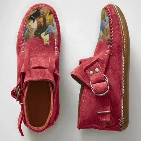 Shoes For Women | Cat Patchwork Buckle Moccasin