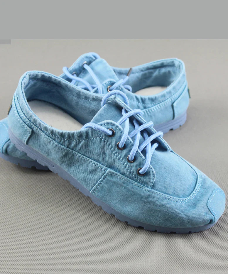 Shoes For Women | Lace Up Canvas Flat
