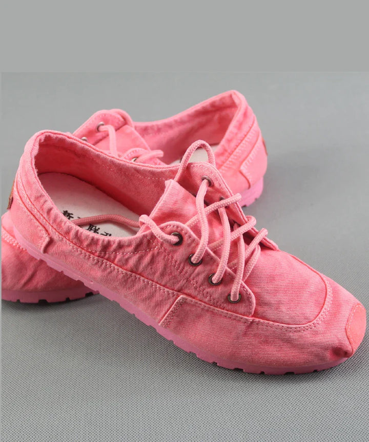Shoes For Women | Lace Up Canvas Flat