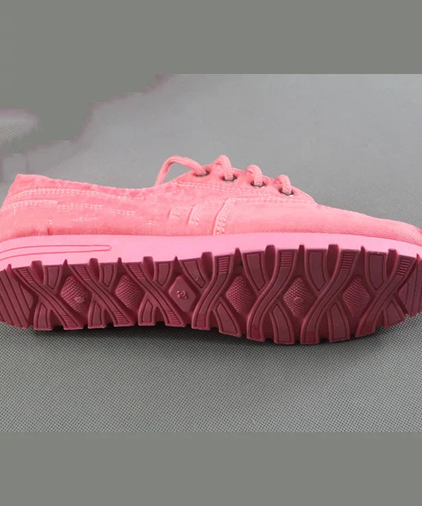 Shoes For Women | Lace Up Canvas Flat