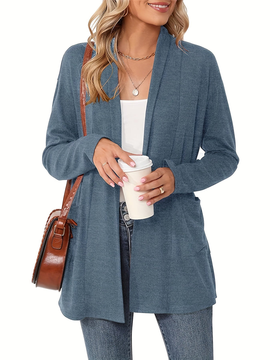 Sophie | Thick Knit Casual Cardigan with Long Sleeves and Open Front