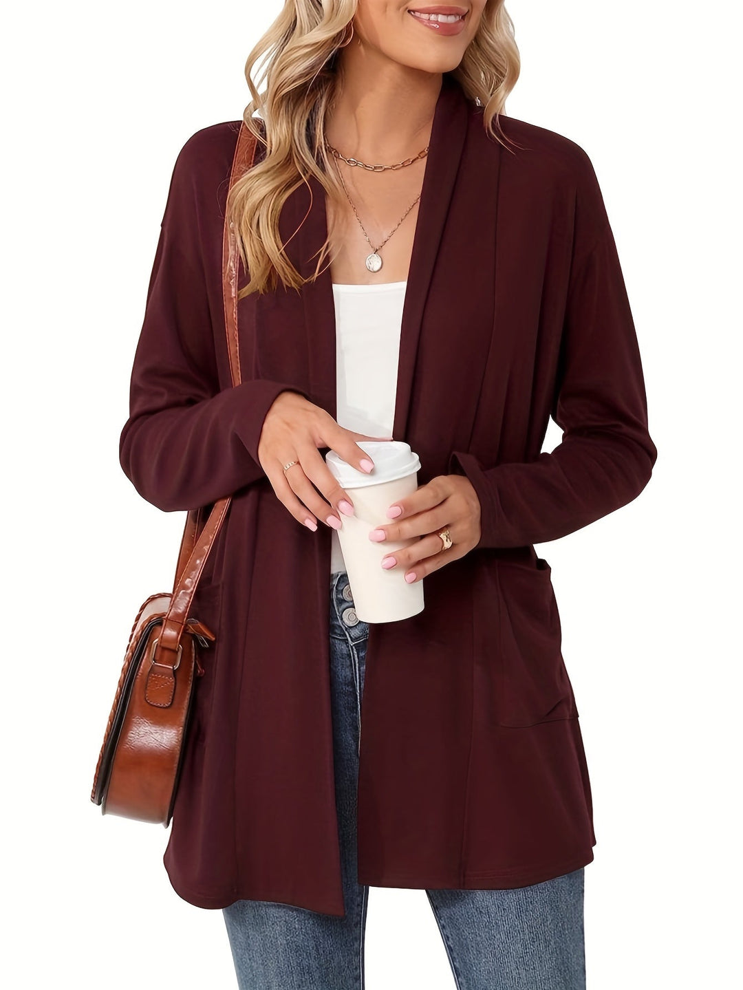 Sophie | Thick Knit Casual Cardigan with Long Sleeves and Open Front