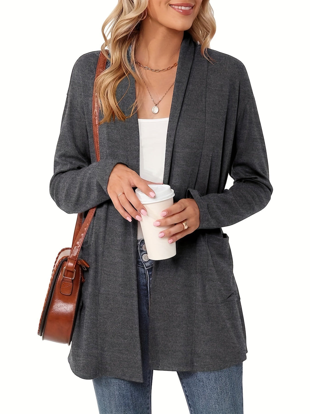 Sophie | Thick Knit Casual Cardigan with Long Sleeves and Open Front