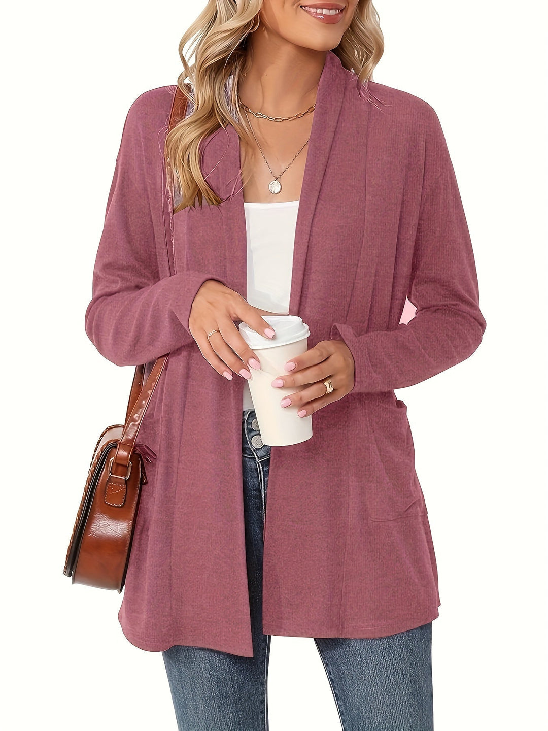 Sophie | Thick Knit Casual Cardigan with Long Sleeves and Open Front