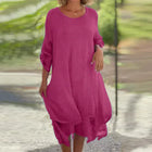 Rosalie | Women's Layered Midi Dress 3/4 Sleeve Casual Summer Dress
