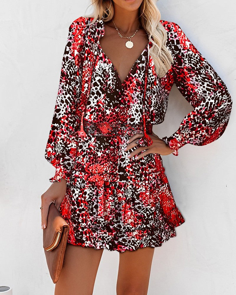 Tara | Floral Mini Dress with Long Sleeves for Women