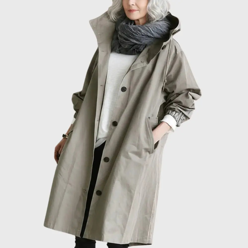Rosie | Waterproof Trench Coat Hooded Long Women&