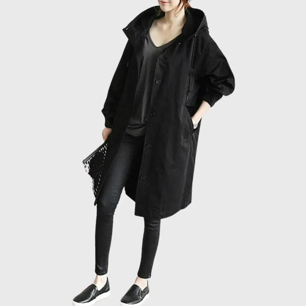 Rosie | Waterproof Trench Coat Hooded Long Women&