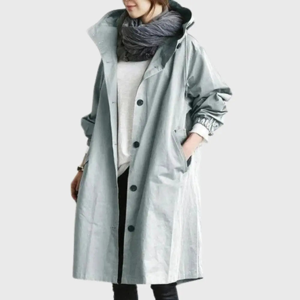 Rosie | Waterproof Trench Coat Hooded Long Women&