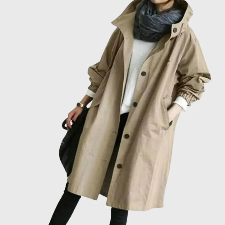 Rosie | Waterproof Trench Coat Hooded Long Women&