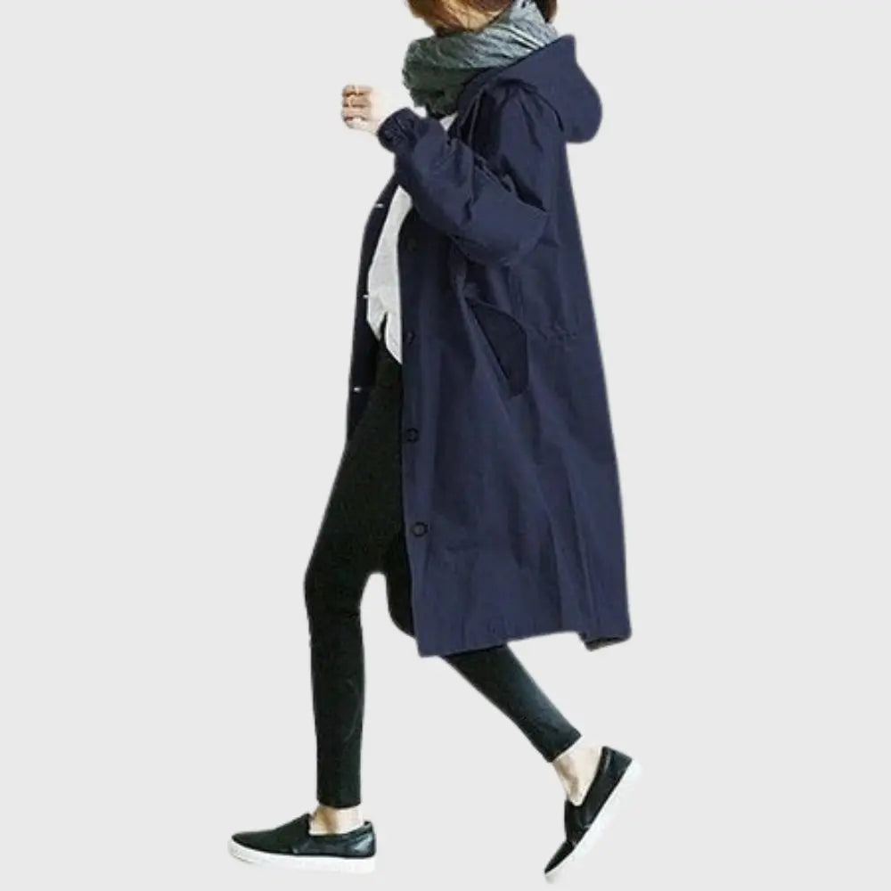 Rosie | Waterproof Trench Coat Hooded Long Women&