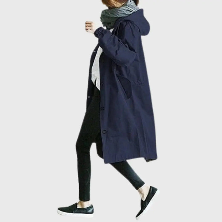 Rosie | Waterproof Trench Coat Hooded Long Women&