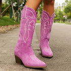 Western Boots For Women | Embroidered Block Heel Knee High