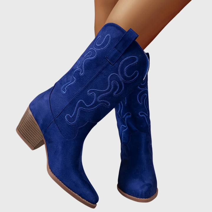 Western Boots For Women | Mid-Calf Block Heel Pointed Toe