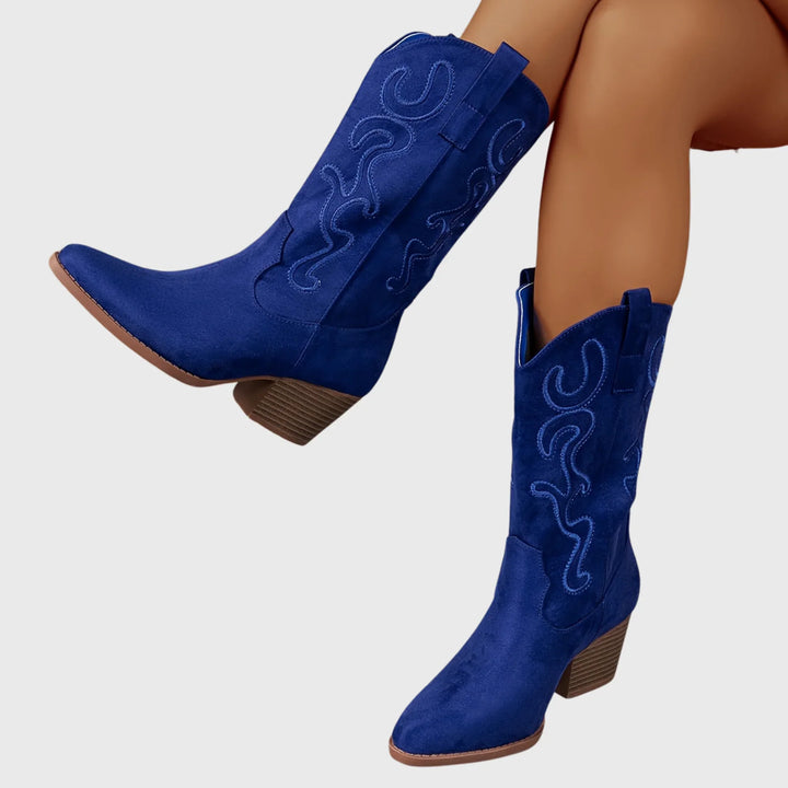 Western Boots For Women | Mid-Calf Block Heel Pointed Toe