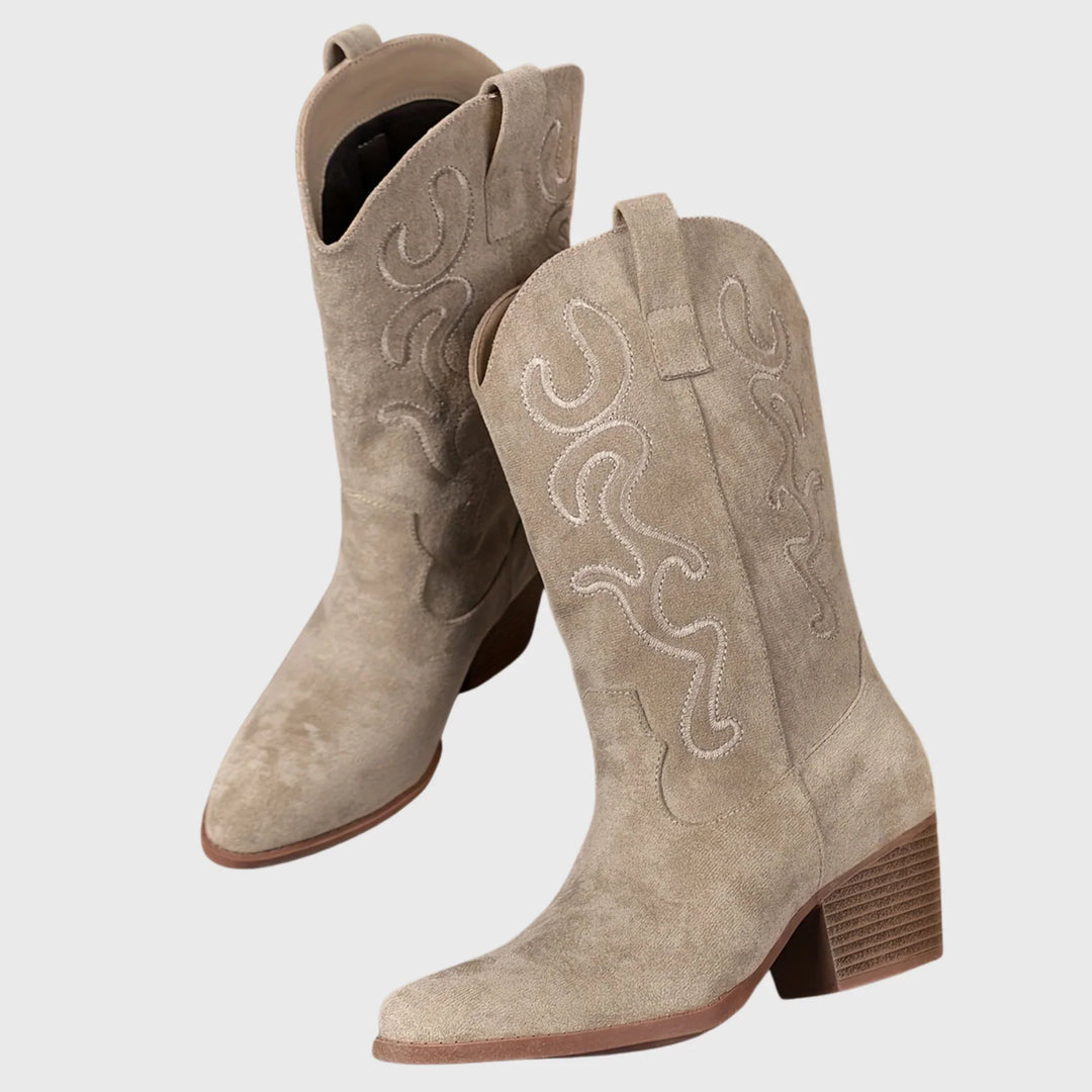 Western Boots For Women | Mid-Calf Block Heel Pointed Toe