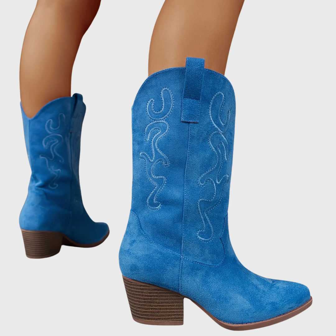 Western Boots For Women | Mid-Calf Block Heel Pointed Toe