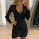 Unisex Sequin Wrap Evening Dress