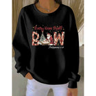 Women's Black Sweater | Christmas Graphic Long Sleeve Crewneck