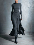 Women's Formal Dress | Maxi Wrap Long Sleeve