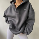 Women's Hoodie | Oversized Placket Neck Heavyweight Cotton