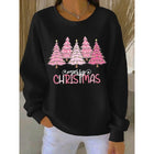Women's Sweater | Black Christmas Tree Graphic Long Sleeve