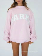 Women's Sweatshirt | Oversized Collegiate Chenille Letter Long Sleeve