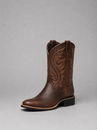 Mia | Women's Embroidered Leather Western Ankle Boots Block Heel